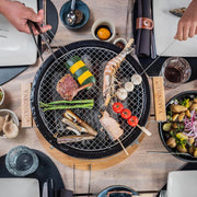 YAKINIKU Shichirin Round Ceramic Teppanyaki & Hibachi Grill