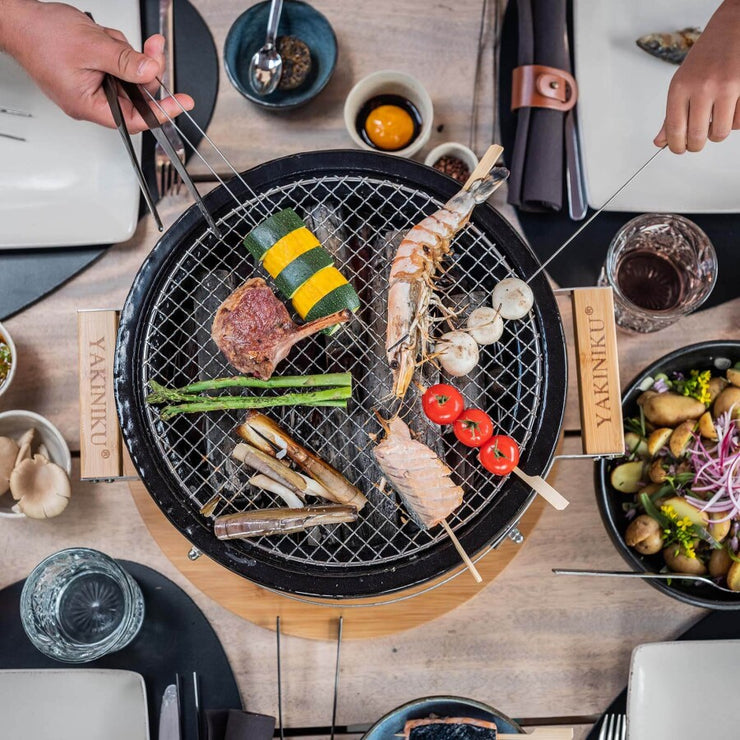 YAKINIKU Shichirin Round Ceramic Teppanyaki & Hibachi Grill