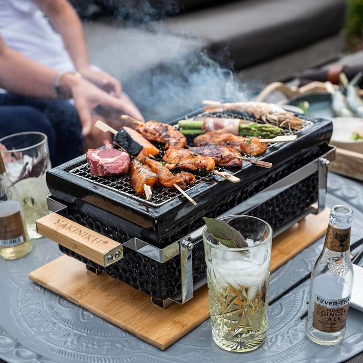 YAKINIKU Shichirin Rectangle Ceramic Konro, Yakitori & Teppanyaki Grill